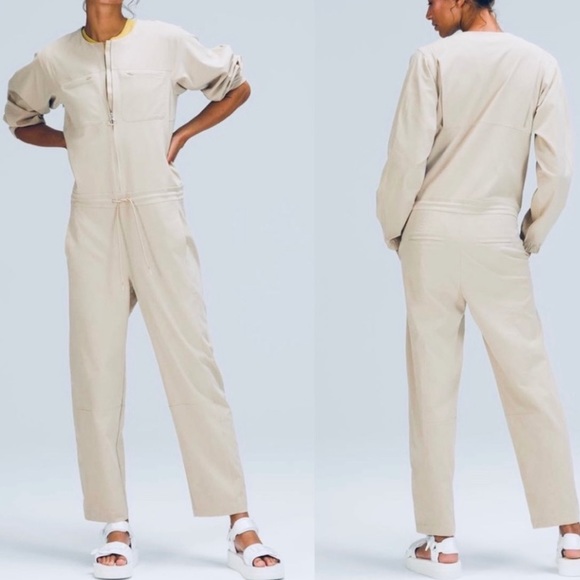 Lululemon Ventlight Zippered, Flight Suit,Tan, Khaki,Drawstring,Onesie,Size 2 - Picture 2 of 15